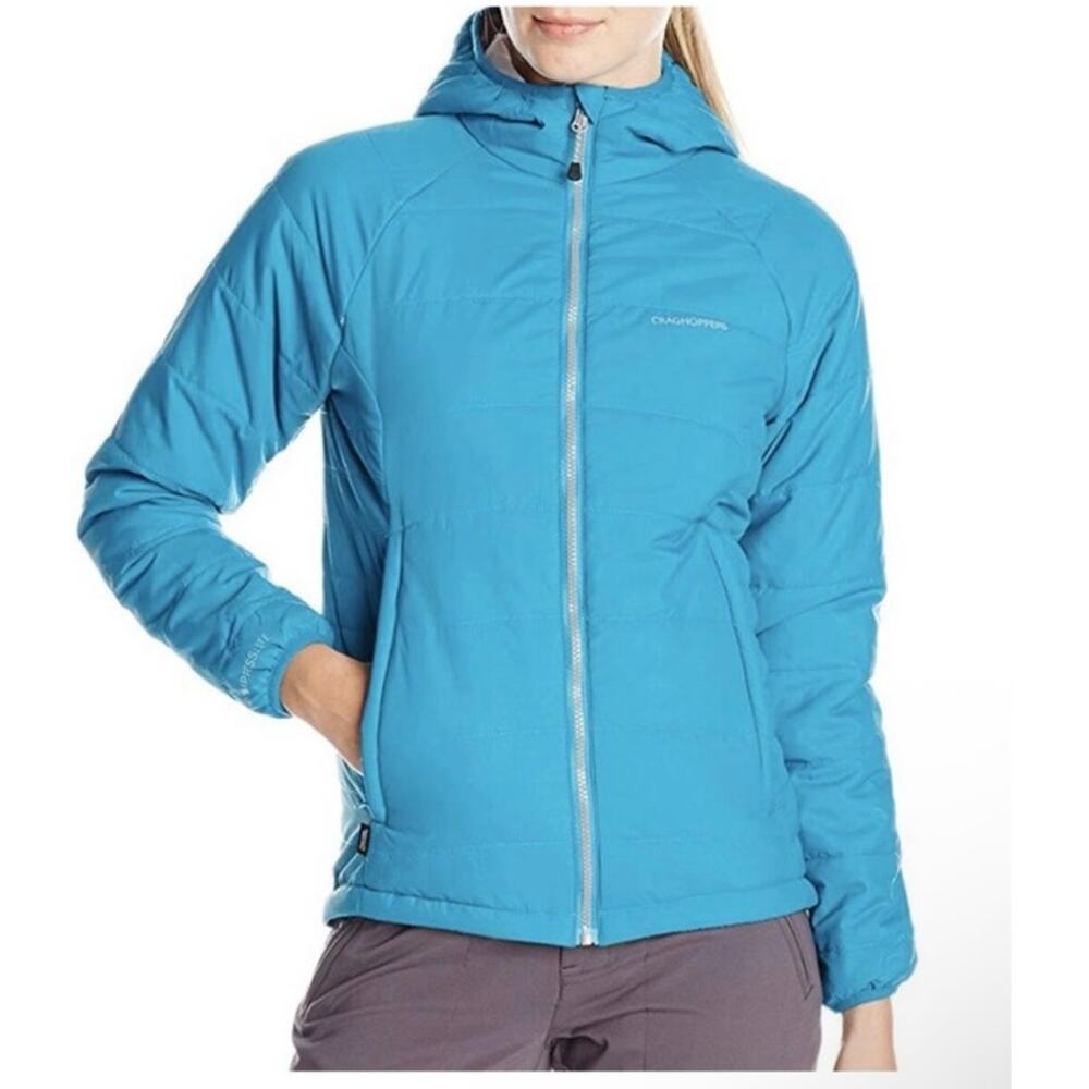 Craghoppers National Geographic Compresslite Jacket Women’s 12 Teal Hooded Zip